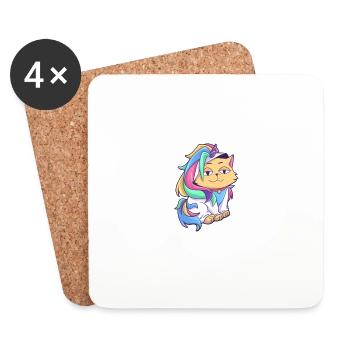 Ask Me About My Cat - Untersetzer (4er-Set) - Weiß - Vorne
