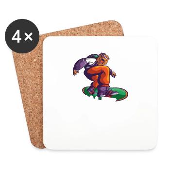 Snowboard Holiday Winter Holiday Mountains - Coasters (set of 4) - white - Front