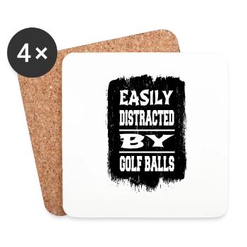 Déclaration Chemise de golf Golfmug Geek Golfclock - Dessous de verre (lot de 4) - blanc - Devant