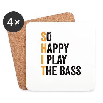 Bassist Music Bass Player Musician Bass Guitar - Coasters (set of 4) - white - Front