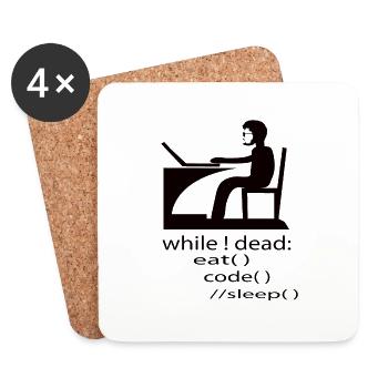 Cadeau de programmeur développeur de logiciels - Dessous de verre (lot de 4) - blanc - Devant
