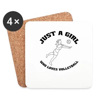 Volleyball Filles Volleyball Joueur Volleyball de plage Volleyball - Dessous de verre (lot de 4) - blanc - Devant