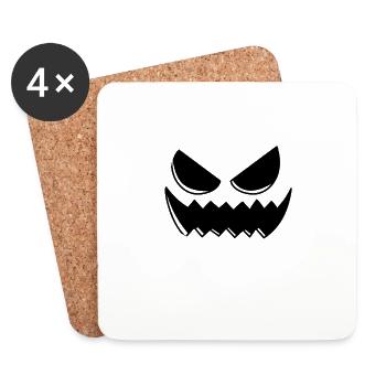Scary Pumpkin Head Pumpkin Face Halloween - Dessous de verre (lot de 4) - blanc - Devant