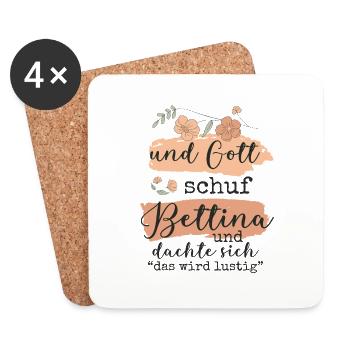 Bettina Name Geburtstag Geschenk - Untersetzer (4er-Set) - Weiß - Vorne