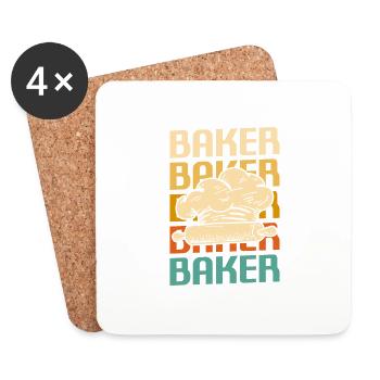 Retro Vintage Classic Baker Baking - Untersetzer (4er-Set) - Weiß - Vorne