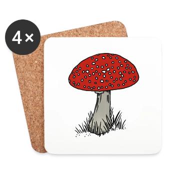 Toadstool colored - Coasters (set of 4) - white - Front