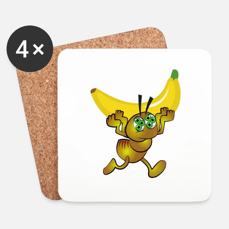 Mutante mit einer Banane - Untersetzer (4er-Set) - Weiß