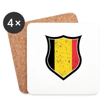 Belgien - Untersetzer (4er-Set) - Weiß - Vorne