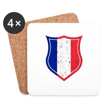 France - Dessous de verre (lot de 4) - blanc - Devant