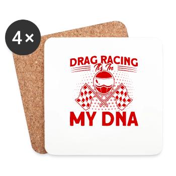 Drag Racer Drag Race Car Race Cadeau - Dessous de verre (lot de 4) - blanc - Devant