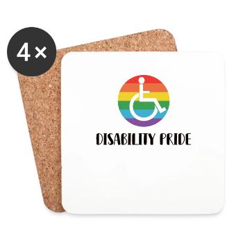 LGBTQ Rollstuhlunterstützung Rainbow Flag - Untersetzer (4er-Set) - Weiß - Vorne