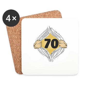 70 SHIRT ON - Coasters (set of 4) - white - Front