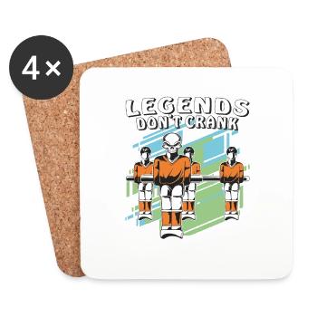 TISCHFUSSBALL LEGENDS DON'T CRANK - Untersetzer (4er-Set) - Weiß - Vorne