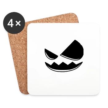 Smirk Pumpkin Head Pumpkin Face Halloween - Dessous de verre (lot de 4) - blanc - Devant