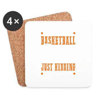 Sports de basket-ball - Dessous de verre (lot de 4) - blanc - Devant