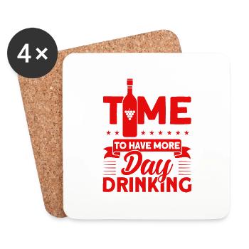 Cadeau de fête de la fête de la fête des verres à vin - Dessous de verre (lot de 4) - blanc - Devant
