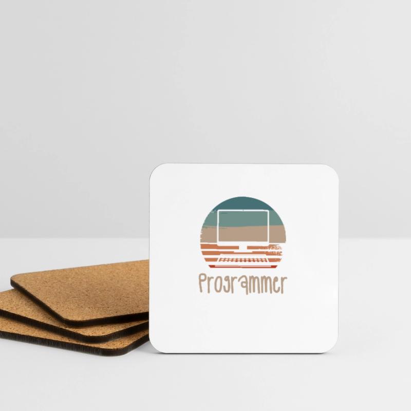 Retro Vintage Programmer Computer Programming Coasters (set of 4)