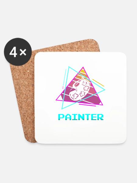 Retro Painter Paint Painting - Untersetzer (4er-Set) - Weiß