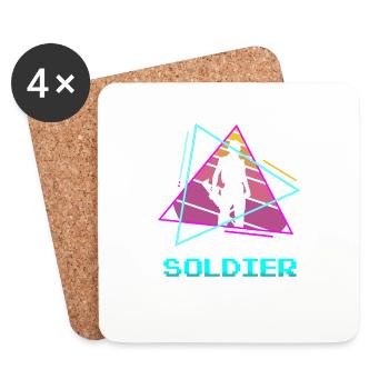 Retro Soldier Army Military - Untersetzer (4er-Set) - Weiß - Vorne