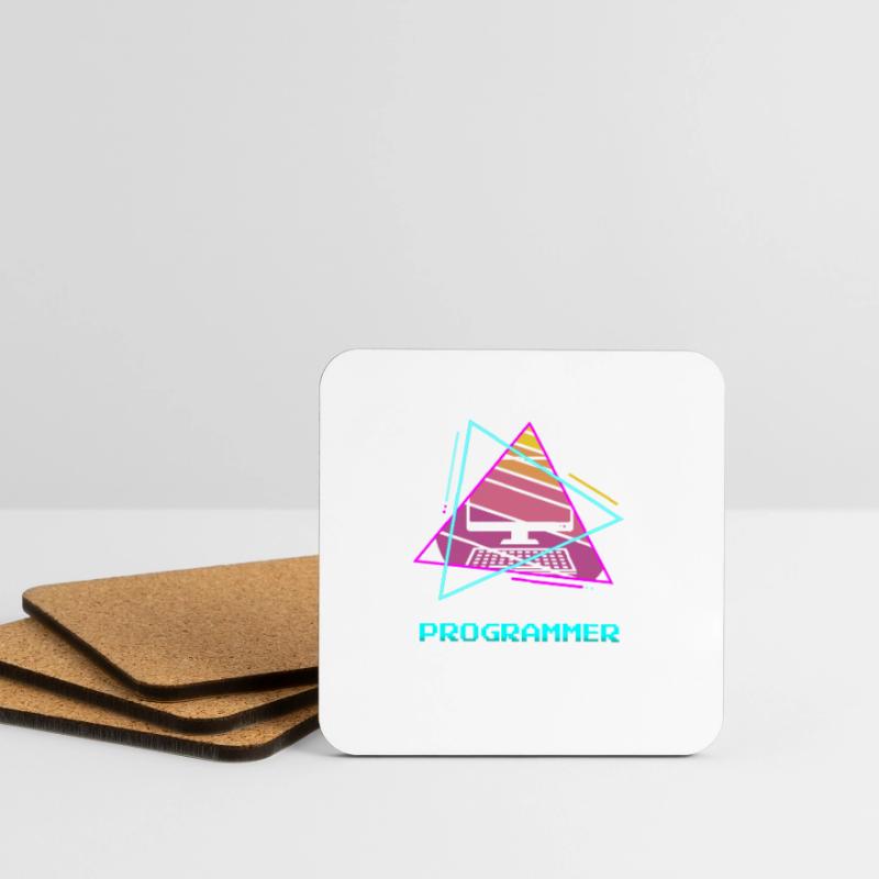 Retro Programmer Computer Programming Coasters (set of 4)