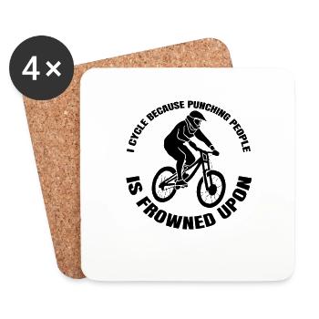 Vélo Vélo Tour à vélo Vélo VTT - Dessous de verre (lot de 4) - blanc - Devant