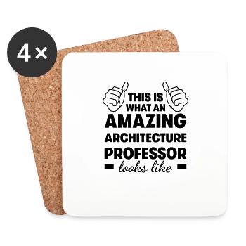 Professeur d’architecture incroyable - Dessous de verre (lot de 4) - blanc - Devant