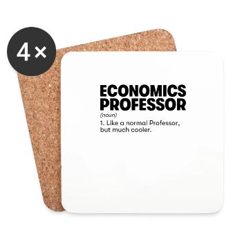 Professeur d’économie - Dessous de verre (lot de 4) - blanc - Devant