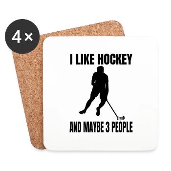 Hockey Player Hockey Floorball Gift Field Hockey - Coasters (set of 4) - white - Front
