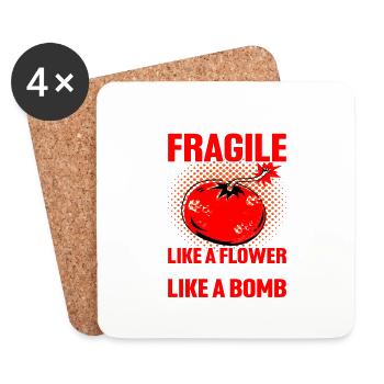 My Wife Isn't Fragile Like A Flower - Untersetzer (4er-Set) - Weiß - Vorne