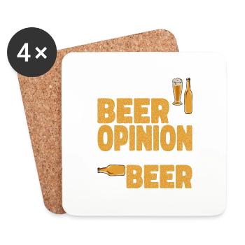 The Difference Between A Beer And Your Opinion - Coasters (set of 4) - white - Front