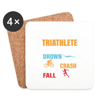 How To Be A Triathlete Triathlon Swim Cycle Run - Coasters (set of 4) - white - Front