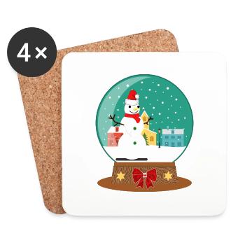 JOYEUX NOËL. - Dessous de verre (lot de 4) - blanc - Devant
