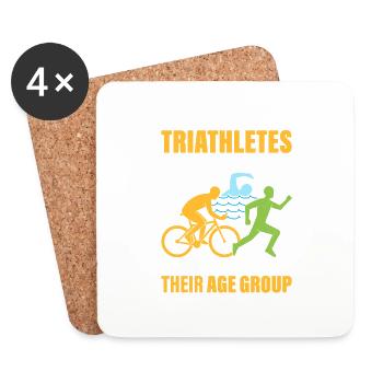 Triathletes Don't Get Old Triathlon Swim Cycle R - Untersetzer (4er-Set) - Weiß - Vorne