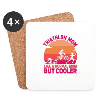 Triathlon Mom Like A Normal Mom But Cooler Triathl - Untersetzer (4er-Set) - Weiß - Vorne