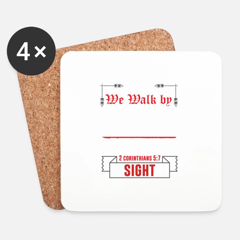 bibel vertraue gott - Untersetzer (4er-Set) - Weiß