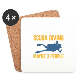 Scuba Diving Gift Underwater Scuba Diver - Coasters (set of 4) - white - Front
