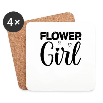 cooles Blumenmädchen Hochzeit Blumenkind Geschenk - Untersetzer (4er-Set) - Weiß - Vorne