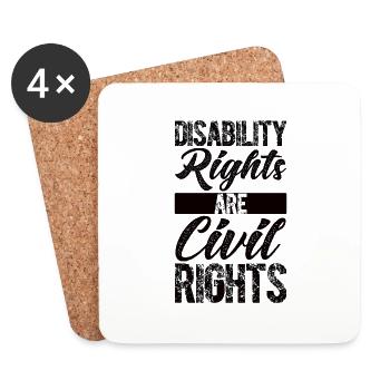 Disability rights are human rights gift - Coasters (set of 4) - white - Front