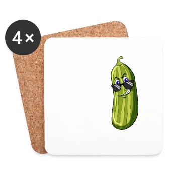 Dill With It Drôle Pickle Joke Pun Pickle Lover - Dessous de verre (lot de 4) - blanc - Devant