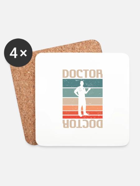 Retro Vintage Classic Doctor Medical - Untersetzer (4er-Set) - Weiß