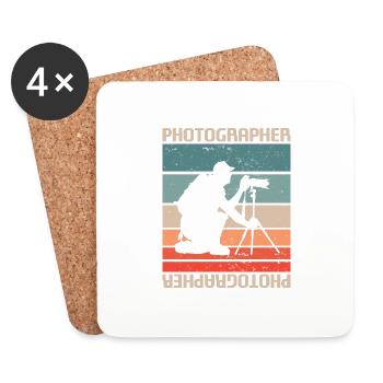 Retro Vintage Classic Photographer Photography - Untersetzer (4er-Set) - Weiß - Vorne