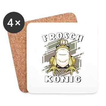 FROSCH KÖNIG - Untersetzer (4er-Set) - Weiß - Vorne