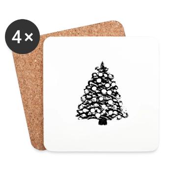 Christmas Tree Christmas Tree Holiday Winter 22 - Coasters (set of 4) - white - Front