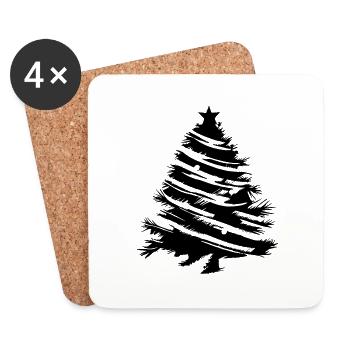 Christmas Tree Christmas Tree Winter Vector 20 - Coasters (set of 4) - white - Front