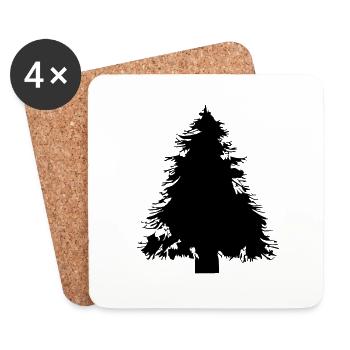 Christmas Tree Christmas Tree Winter Vector 5 - Coasters (set of 4) - white - Front
