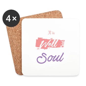 Bible verse Soul Jesus - Coasters (set of 4) - white - Front