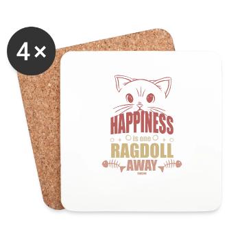 lustiger Ragdoll Spruch - Untersetzer (4er-Set) - Weiß - Vorne