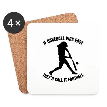 Baseball Lovers Baseball Game Gift - Coasters (set of 4) - white - Front