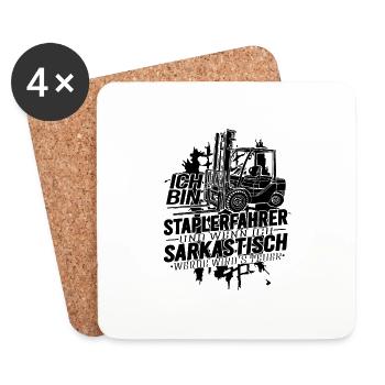 Ich bin Staplerfahrer wenn ich sarkastisch werde - Untersetzer (4er-Set) - Weiß - Vorne