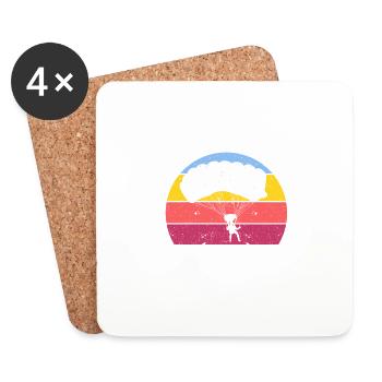 Amateur de parachutisme - Dessous de verre (lot de 4) - blanc - Devant